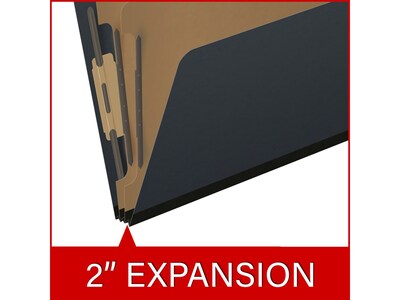 Medical Arts Press Pressboard Classification Folder, 2 Dividers, 2" Expansion, Letter Size, Black, 10/Box (DV-T42-26-3BLK)