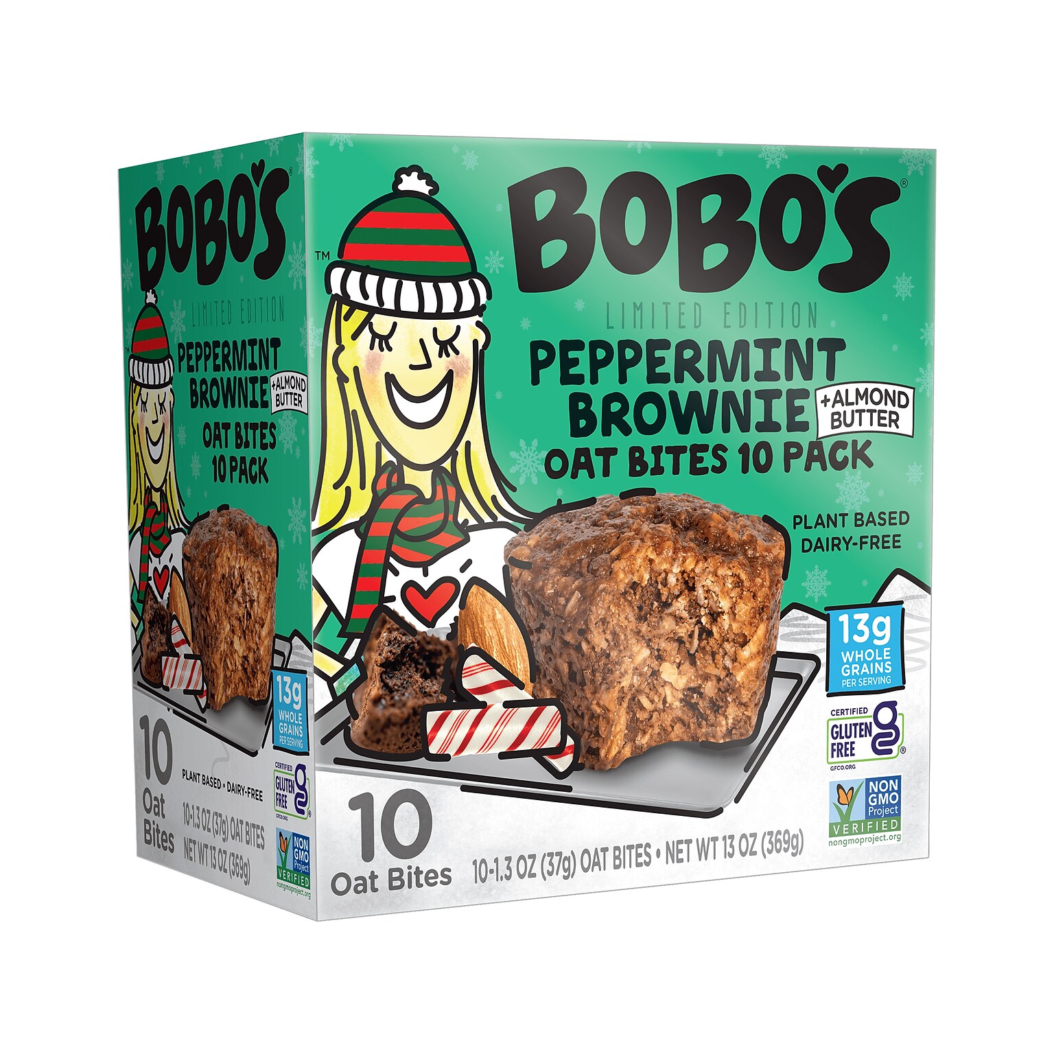 Bobos Gluten Free Peppermint Brownie Oat Bite, 1.3 oz., 10 Bites/Box (541-D)