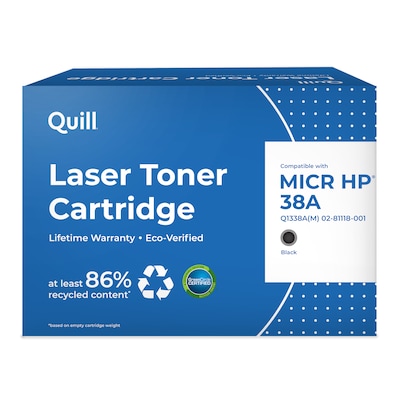 Quill Brand® Remanufactured Black Standard Yield MICR Toner Cartridge Replacement for HP 38A (Q1338A) (Lifetime Warranty)