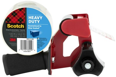 Scotch 2 Handheld Packing Tape Dispenser, Red (MMMST181)