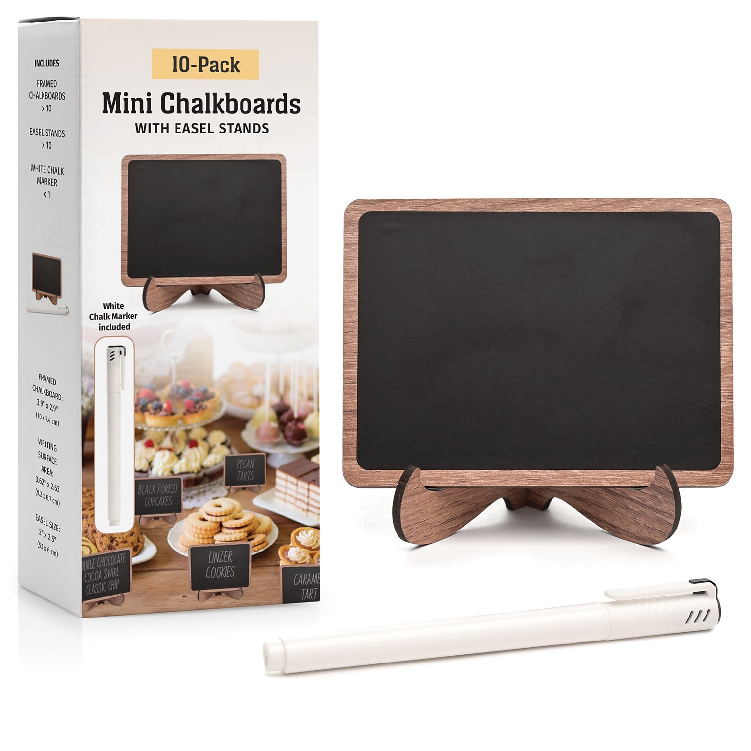 Excello Global Products Mini Chalkboards, 2.9 x 3.9, 10/Pack (MINICHLK)