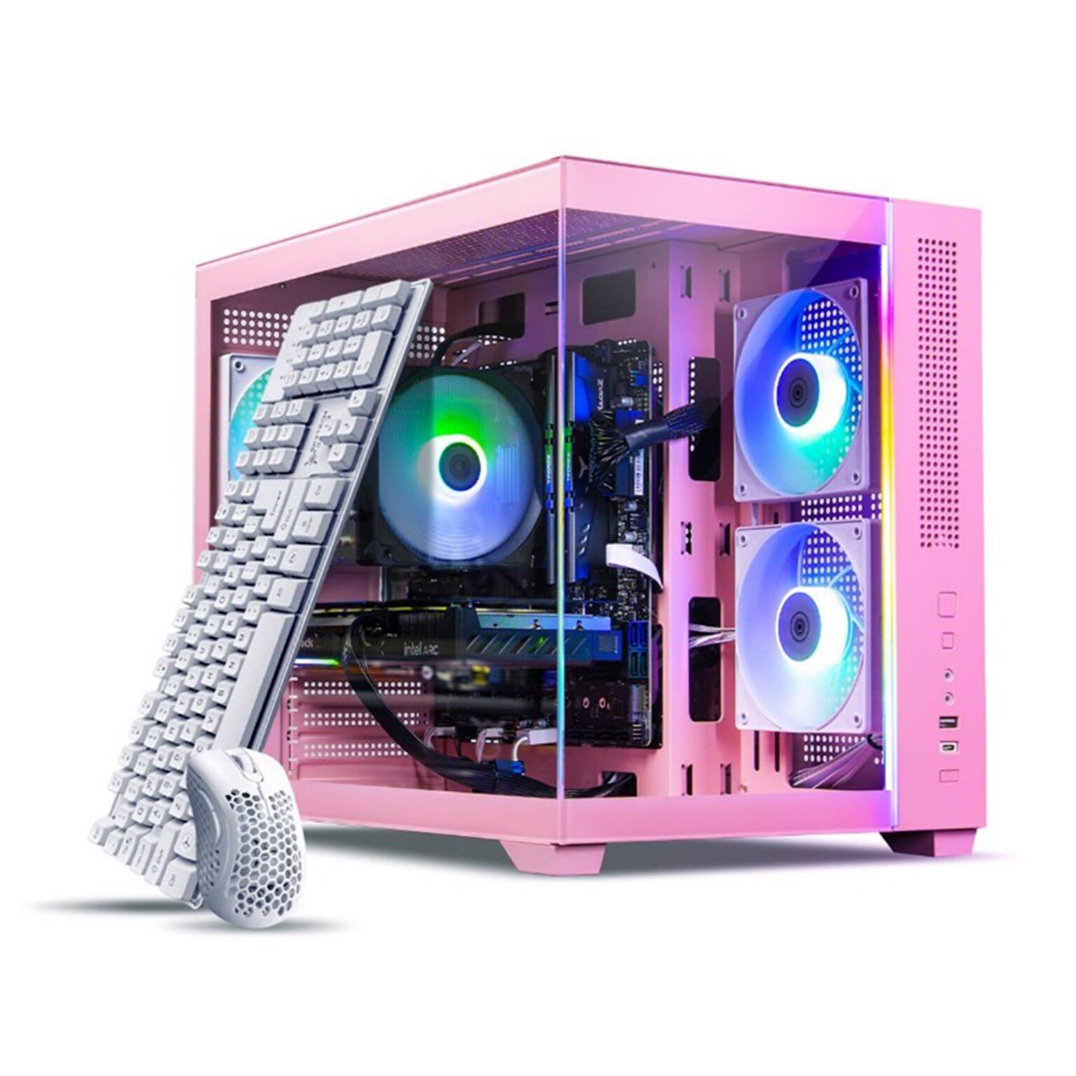 Skytech Gaming Aurora Desktop Computer, NVIDIA GeForce RTX 5060, Intel Core i5-1400F, 16GB RAM, 1TB SSD, Windows 11, Pink