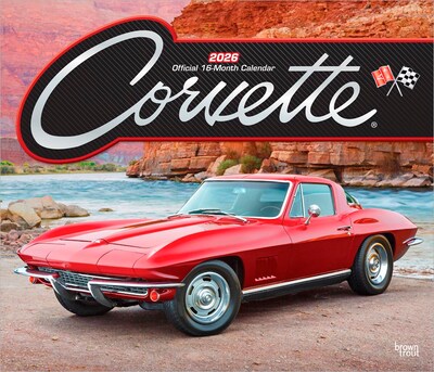 2026 BrownTrout Corvette 14 x 12 Monthly Wall Calendar (9798330701711)