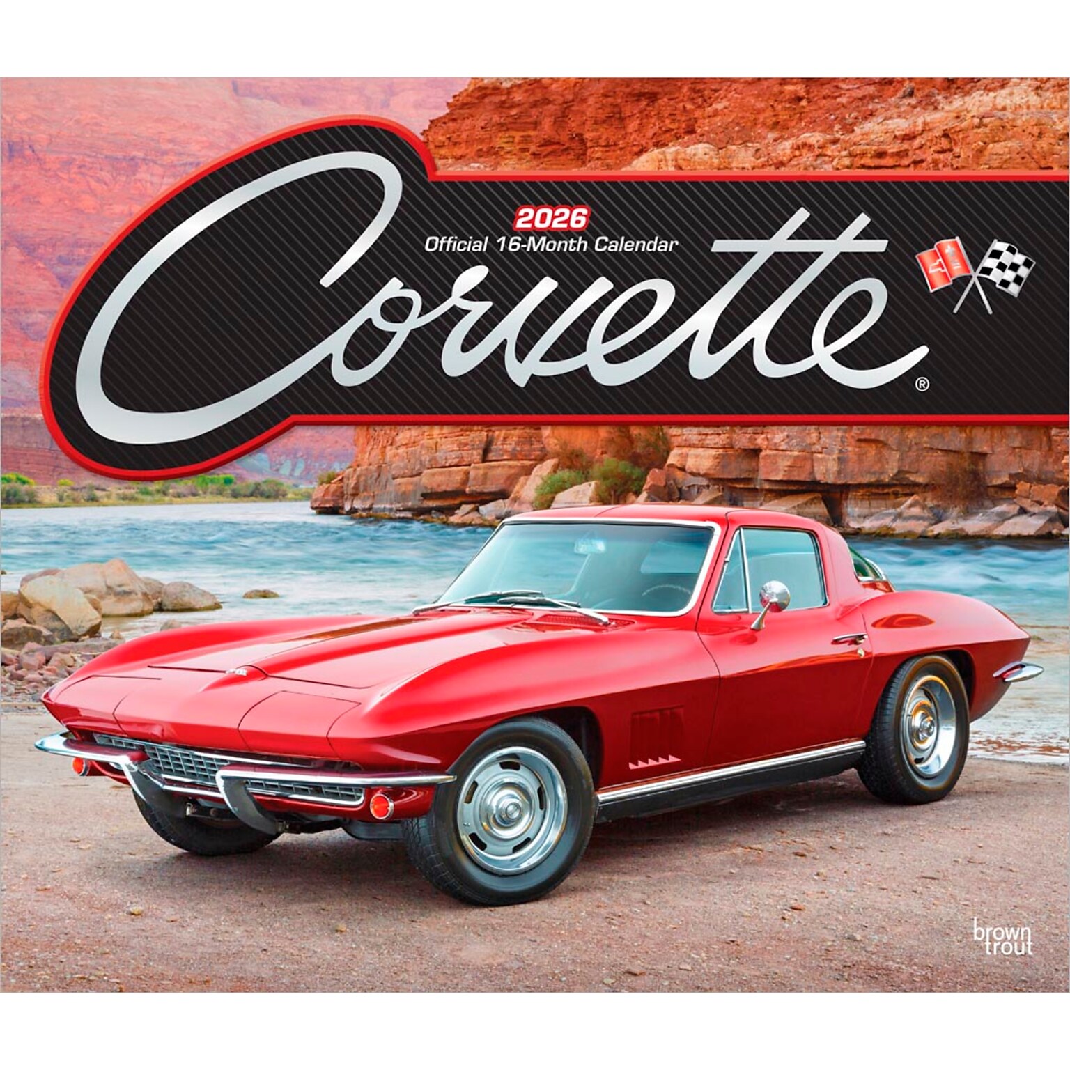 2026 BrownTrout Corvette 14 x 12 Monthly Wall Calendar (9798330701711)