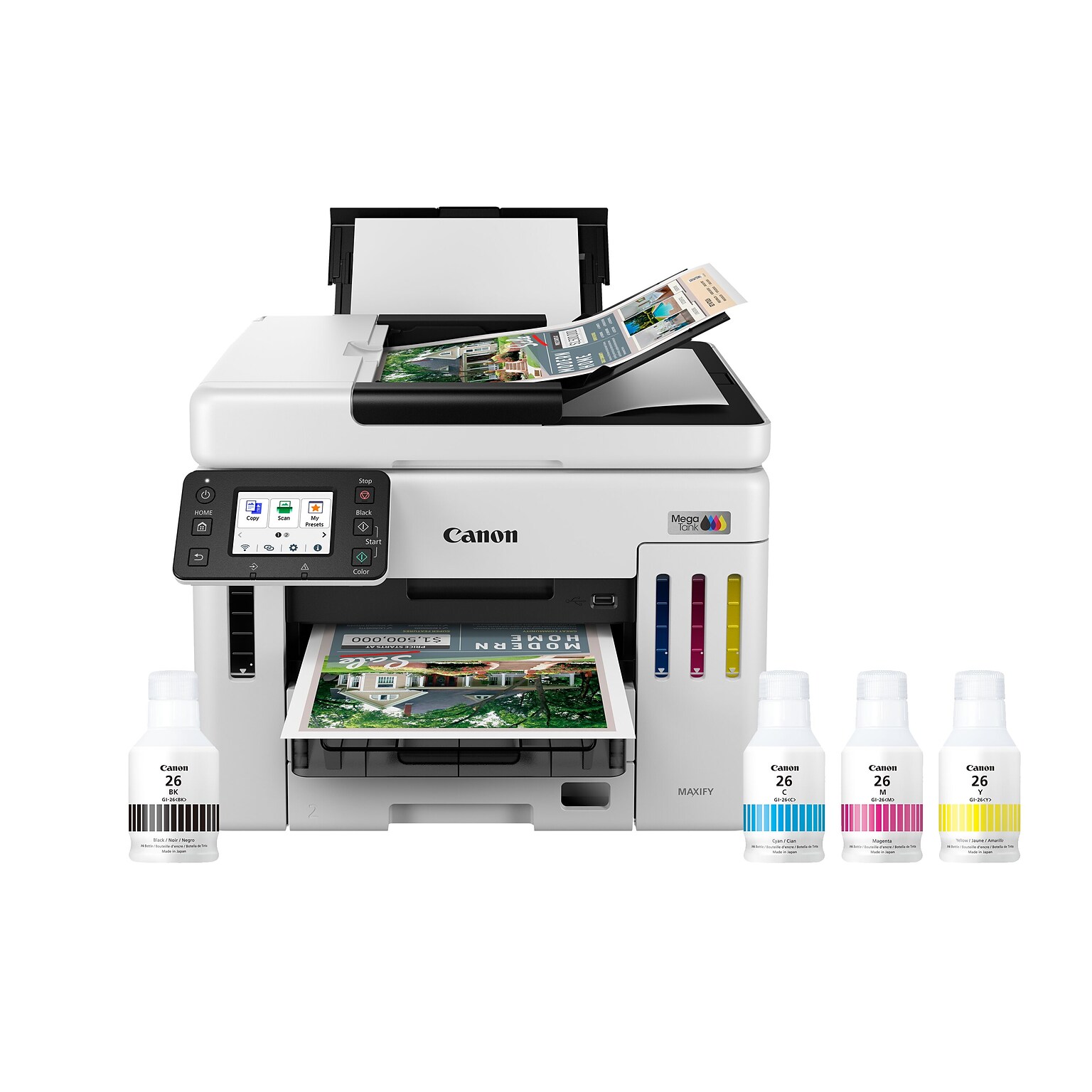 Canon Maxify GX7120 Wireless Color All-In-One Megatank Inkjet Printer, Best for Home Office (6880C002AA)