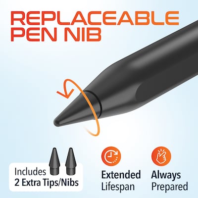Delton DAP7 Wireless Magnetic Charging Stylus Pen, Black (DAP7BK)