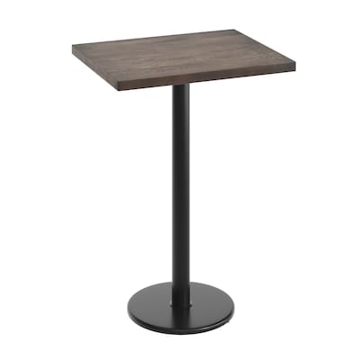 Flash Furniture Bennett Wooden Commercial Indoor Table, 30 x 24, Dark Brown Top/Black Base (GSF2430DBTR18B)