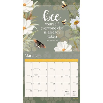 2027 BrownTrout Bee Kind 14" x 12" Monthly Wall Calendar, Assorted Colors (9798330715961)