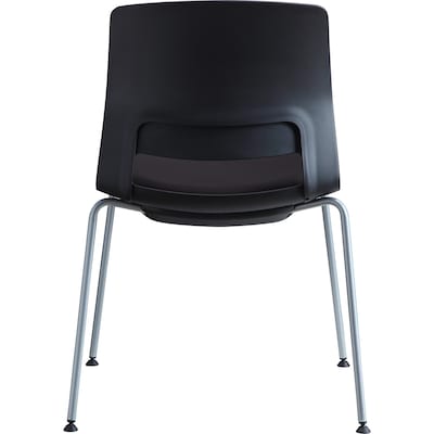 Lorell Arctic Series Stack Chairs, Black, 2/Carton (LLR42948)
