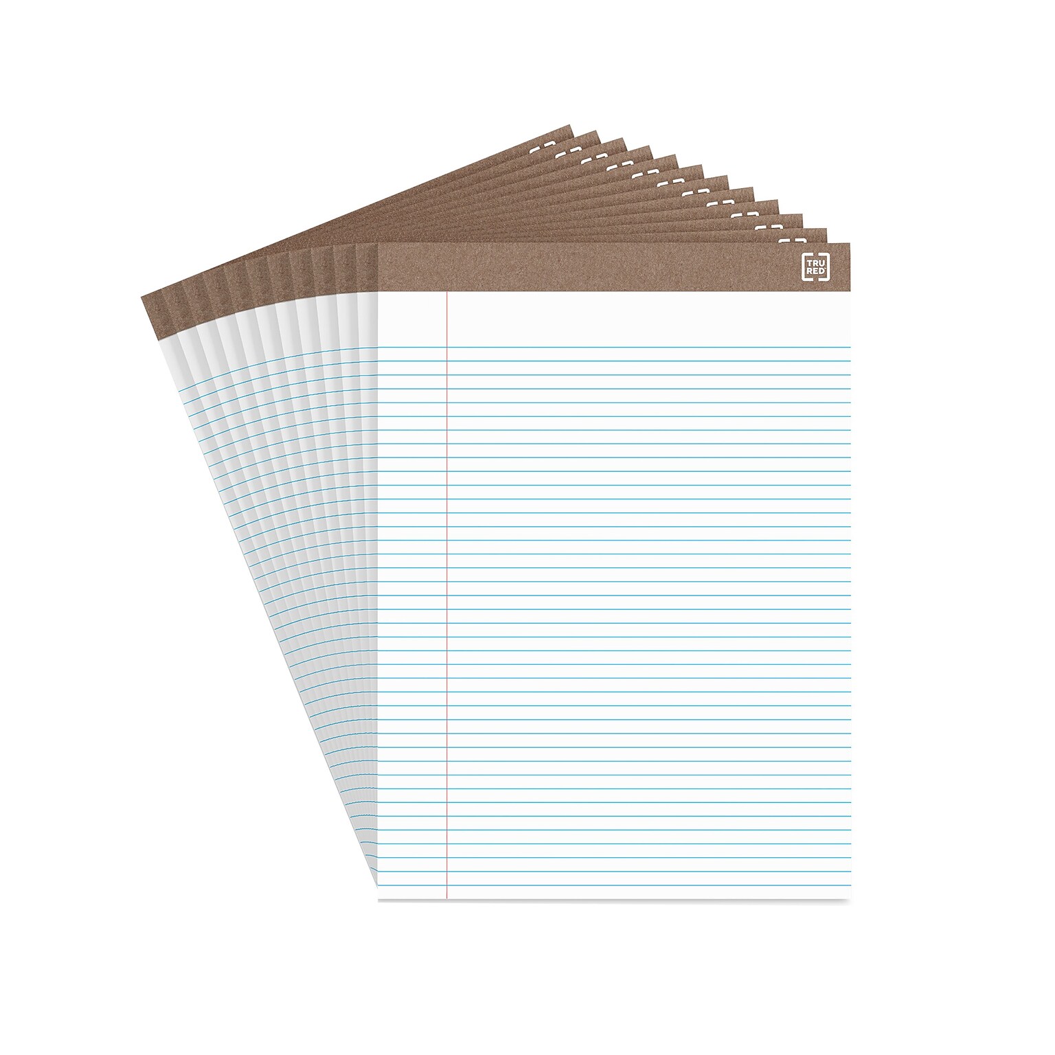TRU RED™ Notepad, 8.5 x 11.75, Narrow Ruled, White, 50 Sheets/Pad, Dozen (TR59938/TR58187)