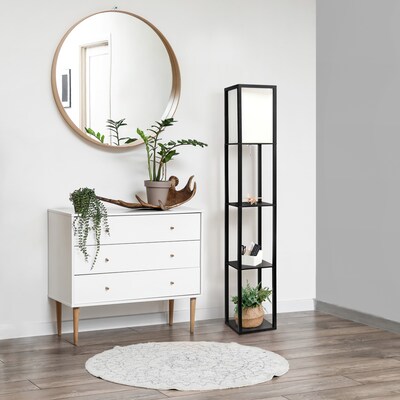 Creekwood Home Classix 62.5" Floor Lamp with Rectangular Shade, Black (CWF-3007-BK)