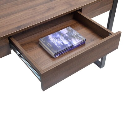 Lorell SOHO  47" W Desk with Center Drawer, Walnut Laminate (LLR97617)