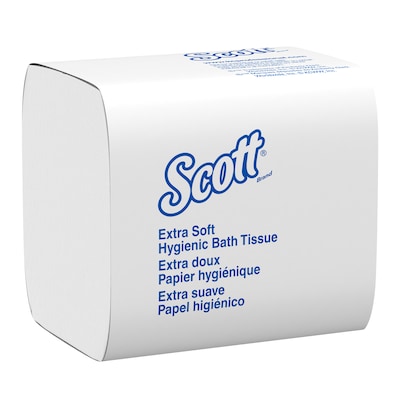 Scott Cotton Z-Fold Toilet Paper, 2-ply, White, 250 Sheets/Pack, 36 Packs/Carton (48280)