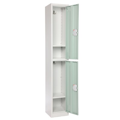AdirOffice 72"H 2-Tier Misty Green Storage Locker (ADI629-202-MGRN-DL)