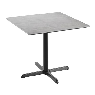 Flash Furniture Acadia Square Wooden Dining Table with X-Base, 36D x 36W, Gray Faux Concrete/Black Base (STSQ36CGT3030)