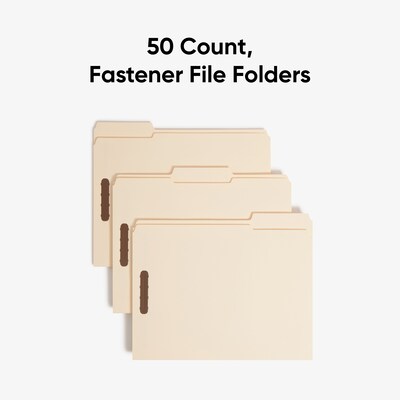 Smead Recycled Reinforced Classification Folder, 3/4" Expansion, Letter Size, Manila, 50/Box (14537)