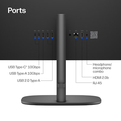 HP OmniStudio 23.8" All-in-One Desktop PC, Intel Core 3 N350, Intel Graphics, 8GB RAM, 512GB SSD, Windows 11 Home (D43SJAA#ABA)
