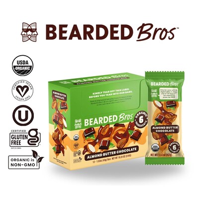 Bearded Bros Gluten Free Almond Butter Chocolate Energy Bar, 1.52 oz., 12/Pack (220-02918)