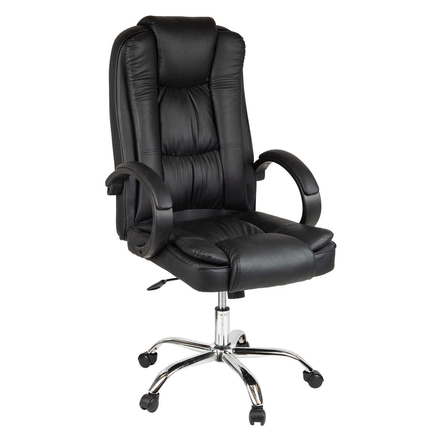 Mind Reader Ergonomic PU Leather Swivel Computer and Desk Chair, Black (OFFCHAIR24-BLK)