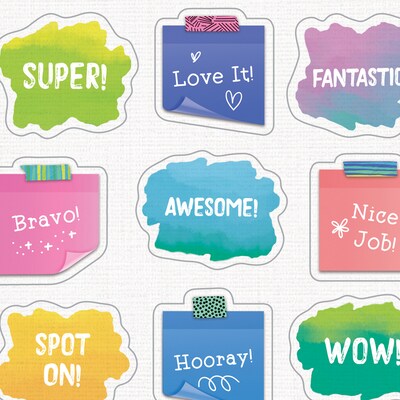 Happily Ever Elementary Creatively Inspired Doodle Motivators Shape Stickers, Multicolored, 72/Pack, 12 Packs/Bundle