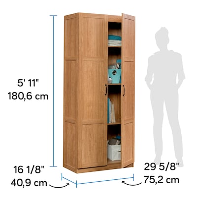 Sauder Select 71"H Storage Cabinet with 4 Shelves, Highland Oak (419188)