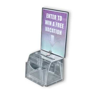 Azar Displays Molded Suggestion Box with Pocket Lock and Key, M