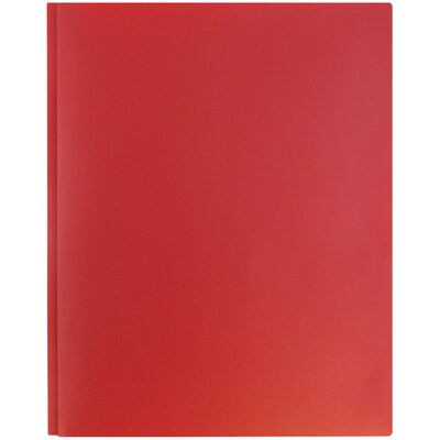 JAM Paper POP 2-Pocket Plastic Folders with Metal Prongs Fastener Clasps, Red, 96/Pack (382ECredb)