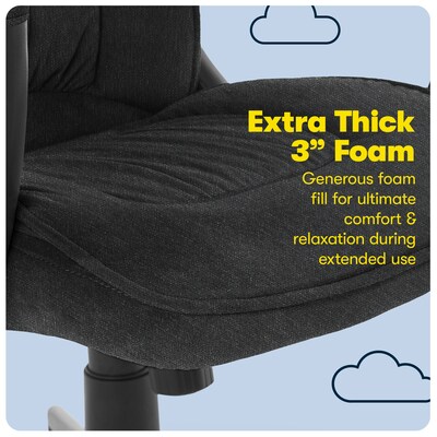 Serta Hannah I Ergonomic Microfiber Swivel Executive Chair, Black (43670D)