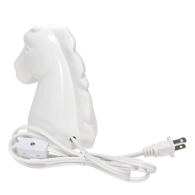 Creekwood Home Whimsilux 15.5" LED Table Lamp, White/Silver Glitter (CWT-2023-SL)
