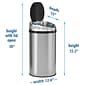 iTouchless Stainless Steel Round Sensor Trash Can with AbsorbX Odor Control System, 8 Gal., Silver (IT08RCB)