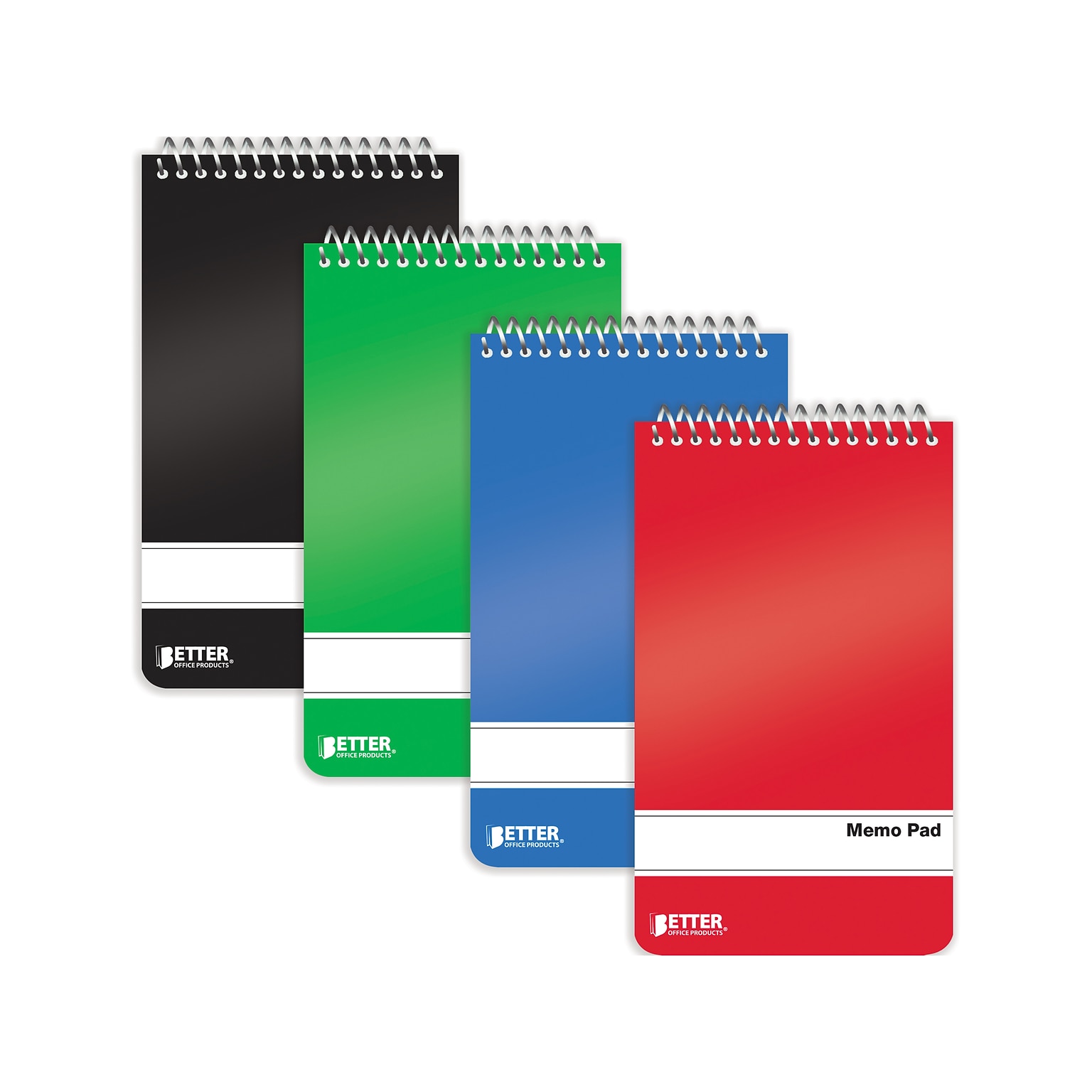 Better Office Memo Pads, 3 x 5, College-Ruled, Assorted Colors, 60 Sheets/Pad, 24 Pads/Pack (25924-24PK)