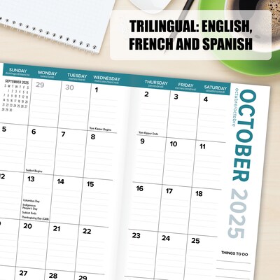 2025-2026 Willow Creek Preppy Stripe 3.5" x 6.5" Academic Year Weekly & Monthly Planner, Multicolored (55021)
