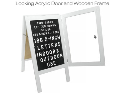 Excello Global Products Indoor/Outdoor Sidewalk A-Frame Board, 20" x 27", White (EGP-HD-0084-WHT)