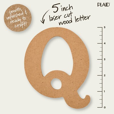 Plaid MDF Letters, 5", Brown Oxide, 12/Pack (PDE63570-12)