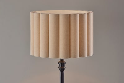 Adesso Claret 59.75"H Black Floor Lamp with Off-White Fabric Shade (3274-01)