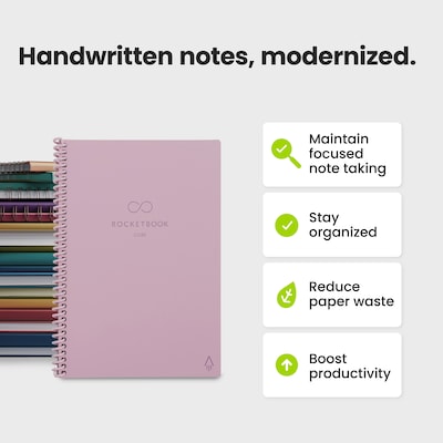 Rocketbook Core Smart Notebook, 6" x 8.8", Pink (CREXDT-ENAM-PNK-01)