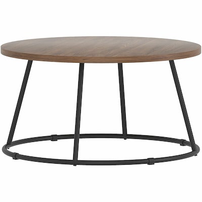 Lorell Accession 31.5 D Laminate Round Coffee Table, Walnut (LLR16259)