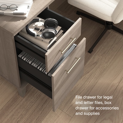 Bush Home Somerset 60"W Office Computer Desk with Drawers, Ash Gray (WC81628K)