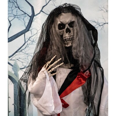 Haunted Hill Farm Life-Size Animatronic Skeleton Bride (HHBRIDE-1FLSA)