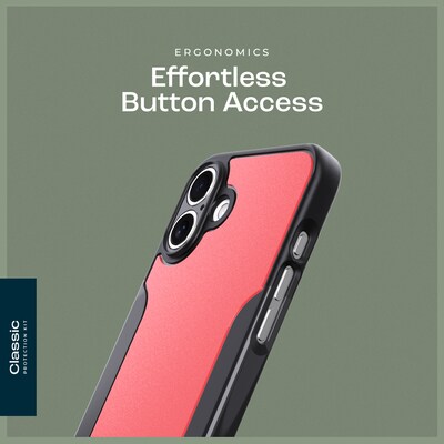 SaharaCase Classic MagSafe Rugged Case with Tempered Glass Screen Protector for iPhone 16 Plus, Shock Absorbing, Viper Red