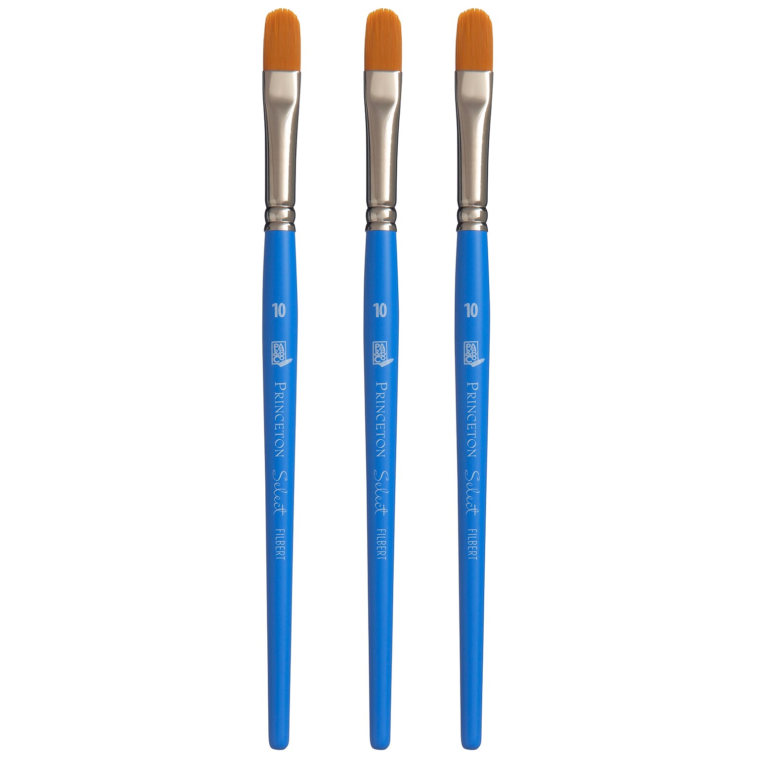 Princeton Select Artiste Mixed Media Synthetic Filbert Brush, 3/Pack (PBXP3750FB10-3)