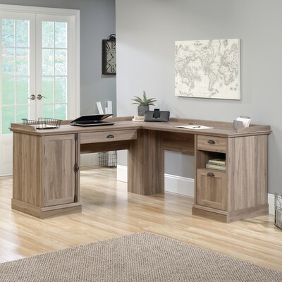 Sauder Barrister Lane 69"W L-Shaped Desk, Salt Oak (418270)