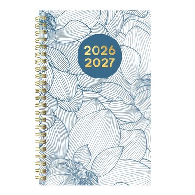 2026-2027 Blueline Academic 8 x 5 Weekly & Monthly Planner, Poly Cover, Floral Blue (CA114PM.01)