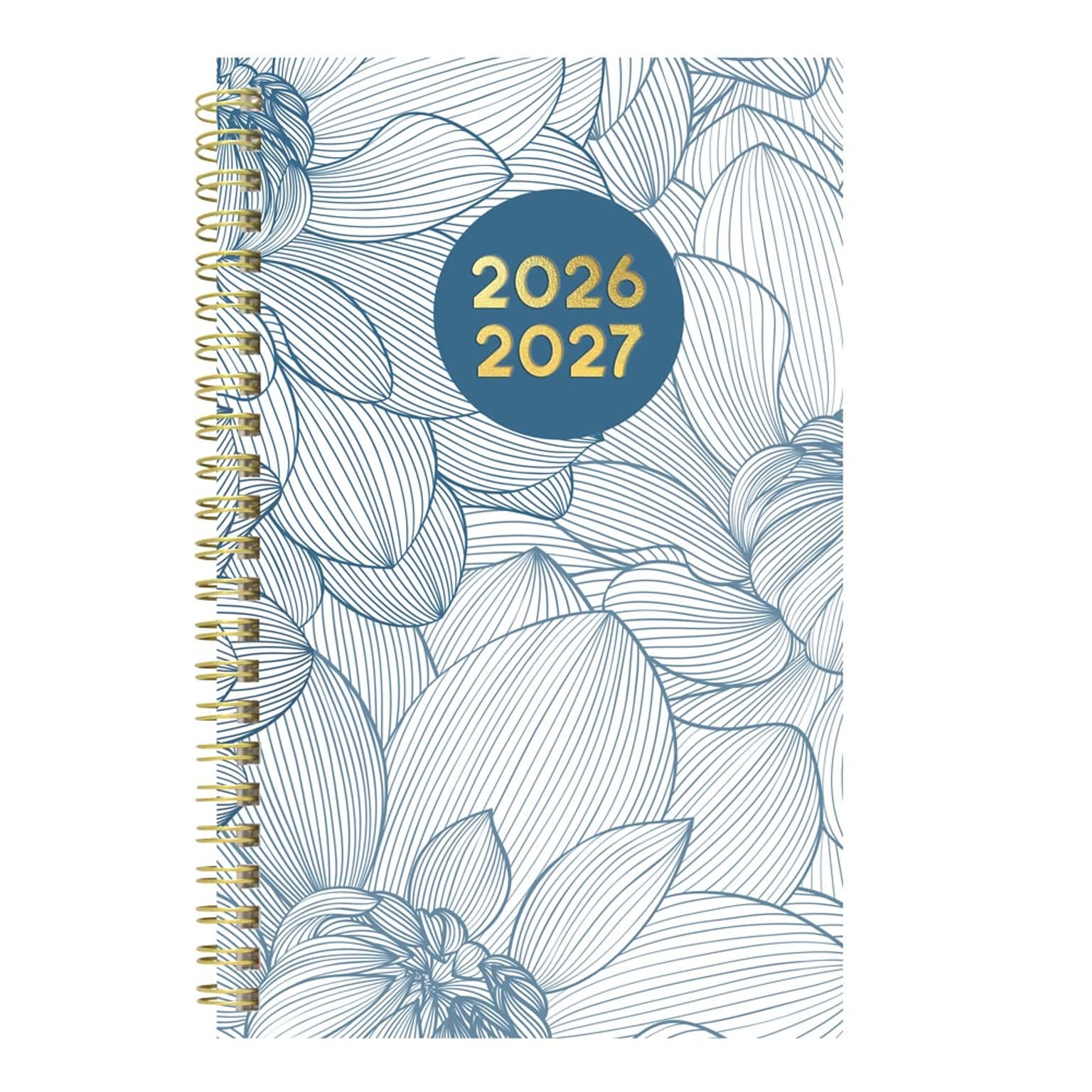 2026-2027 Blueline Academic 8 x 5 Weekly & Monthly Planner, Poly Cover, Floral Blue (CA114PM.01)