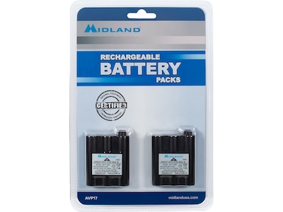MIDLAND RADIO Rechargeable Ni-MH Battery Pack for GXT Series, T290 Series, XT511 Base Camp Radios, 2/Pack (AVP17)