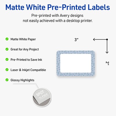 Avery Laser/Inkjet Rectangle Multipurpose Labels, 2 x 3, White, 80/Pack (S00F8K)