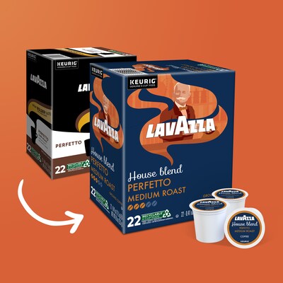 Lavazza Perfetto Coffee Keurig® K-Cup® Pods, Medium Roast, 22/Box (5000382580)