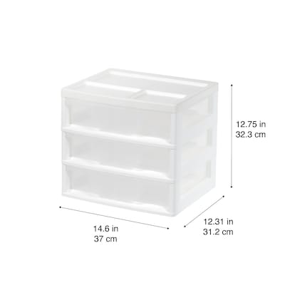 Iris 3-Drawer Desktop Storage, Clear (301161)