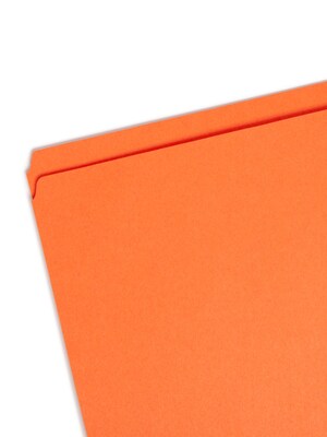 Smead File Folders, Reinforced Straight-Cut Tab, Letter Size, Orange, 100/Box (12510)