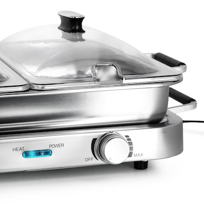 MegaChef 3-in-1 Buffet Server and Warming Tray, Triple 2.63 Quart Trays (937120684M)